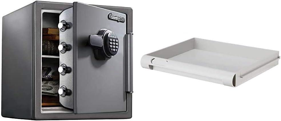 SentrySafe Black Fireproof Safe with Digital Push Button Keypad, Home Safe For Money, Documents, and other Valuables, 1.23 Cubic Feet, SF123ES