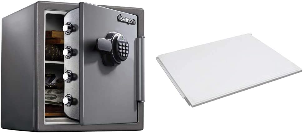 SentrySafe Black Fireproof Safe with Digital Push Button Keypad, Home Safe For Money, Documents, and other Valuables, 1.23 Cubic Feet, SF123ES