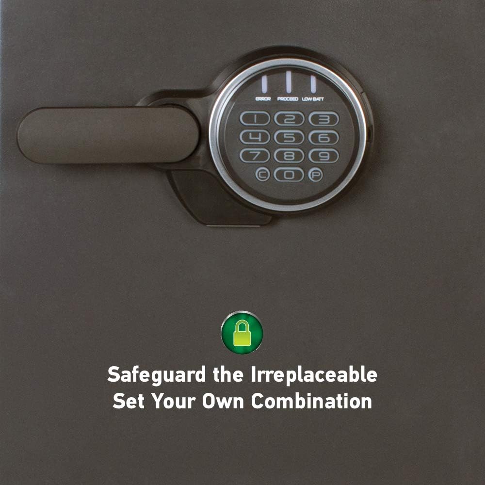 SentrySafe Black Fireproof Safe with Digital Push Button Keypad, Home Safe For Money, Documents, and other Valuables, 1.23 Cubic Feet, SF123ES