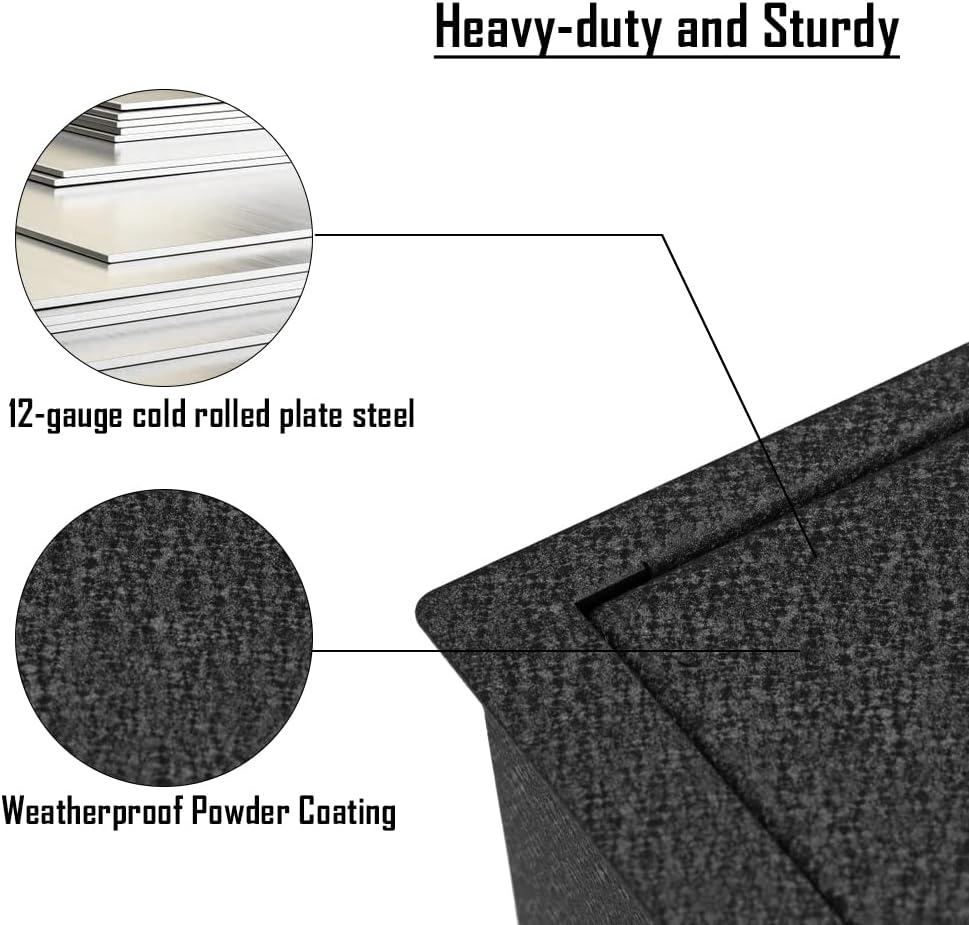 Center Console Safe Gun Safe, WASAI Premium In-vehicle Console Gun Vault Lock box Compatible with 2023-2025 Chevy Silverado 1500/GMC Sierra 1500, Electronic Keypad Lock.