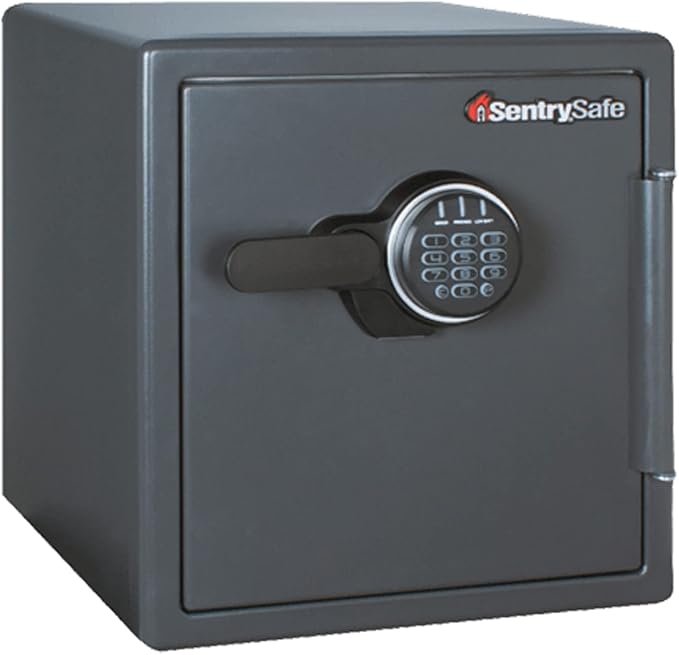 SentrySafe Black Fireproof Safe with Digital Push Button Keypad, Home Safe For Money, Documents, and other Valuables, 1.23 Cubic Feet, SF123ES