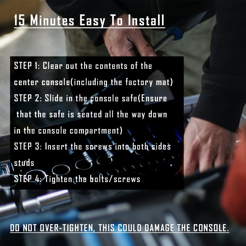 Center Console Safe Gun Safe, WASAI Premium In-vehicle Console Gun Vault Lock box Compatible with 2023-2025 Chevy Silverado 1500/GMC Sierra 1500, Electronic Keypad Lock.