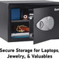 SentrySafe Safe with Digital Keypad Lock, DOJ-Certified Steel Safe with Interior Lining and Bolt Down Kit for Money, Jewelry, Electronics, 0.58 Cubic Feet, 8.7 x 13.8 x 9.7 Inches, X055