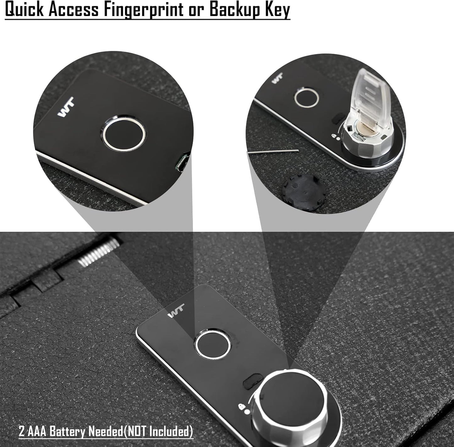 Center Console Safe Gun Safe, WASAI Premium In-vehicle Console Gun Vault Lock box Compatible with 2023-2025 Chevy Silverado 1500/GMC Sierra 1500, Electronic Keypad Lock.