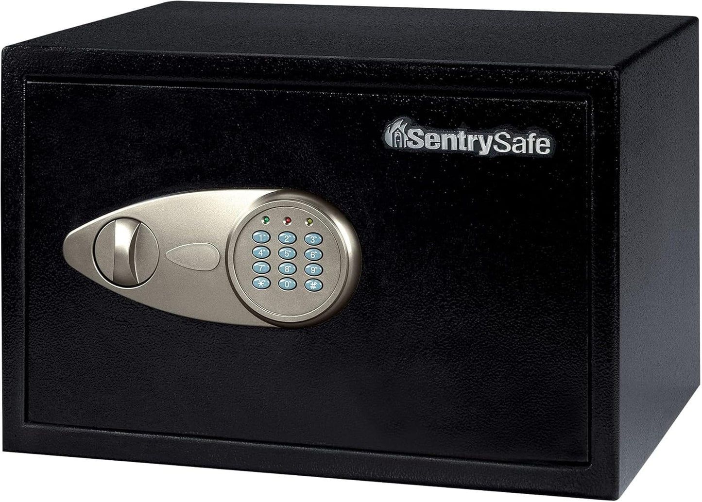 SentrySafe Safe with Digital Keypad Lock, DOJ-Certified Steel Safe with Interior Lining and Bolt Down Kit for Money, Jewelry, Electronics, 0.58 Cubic Feet, 8.7 x 13.8 x 9.7 Inches, X055
